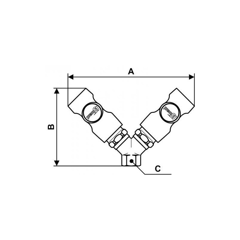 Podwójny łącznik równoległy żeński z gwintem wewnętrznym PREVOST 3/8" Podwójny łącznik równoległy żeński z gwintem wewnętrznym PREVOST 3/8"