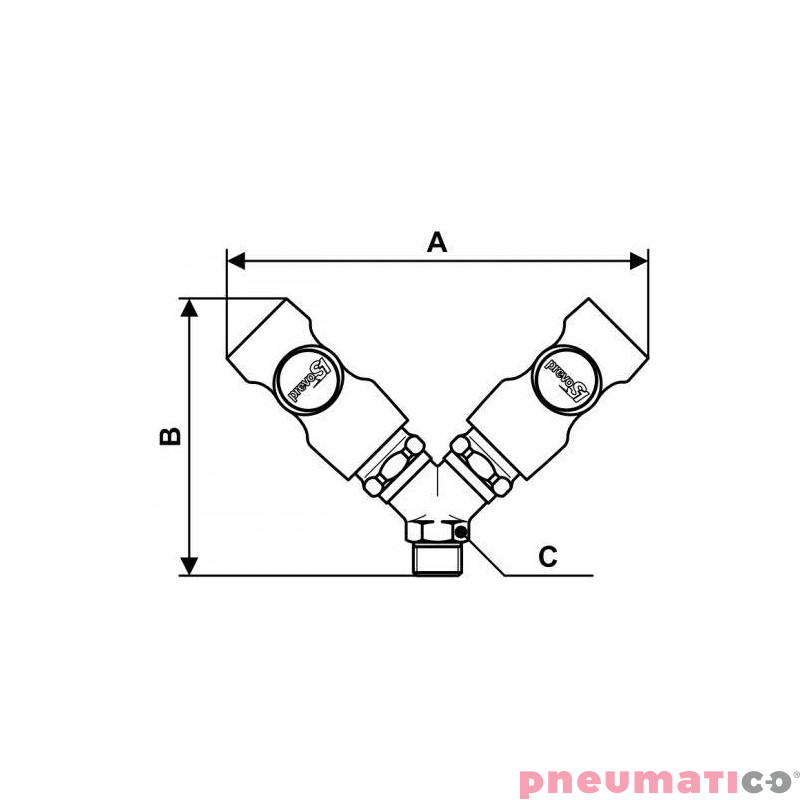 Podwójny łącznik równoległy żeński z gwintem zewnętrznym PREVOST 1/2" Podwójny łącznik równoległy żeński z gwintem zewnętrznym PREVOST 1/2"