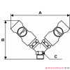 Podw&oacute;jny łącznik r&oacute;wnoległy żeński z gwintem zewnętrznym PREVOST 1/2"