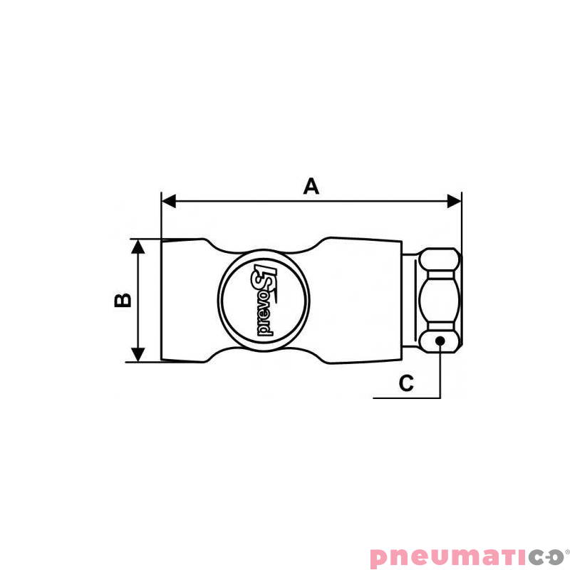 Łącznik żeński z gwintem wewnętrznym ze stali nierdzewnej PREVOST 1/2"