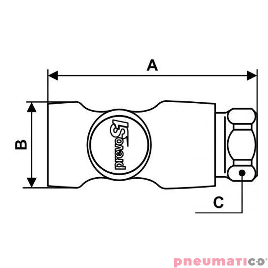 Łącznik żeński z gwintem wewnętrznym ze stali nierdzewnej PREVOST 1/2"
