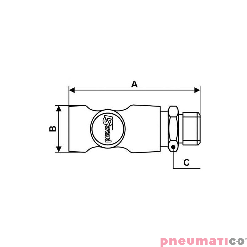 Szybkozłącze bezpieczne ze stali nierdzewnej z gw.zew 1/2" PREVOST ESI 071153HE