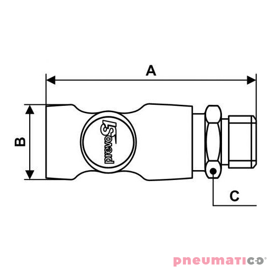 Szybkozłącze bezpieczne ze stali nierdzewnej z gw.zew 1/2" PREVOST ESI 071153HE