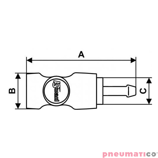 Szybkozłącze bezpieczne ze stali nierdzewnej na wąż 8mm PREVOST ESI 071808HE
