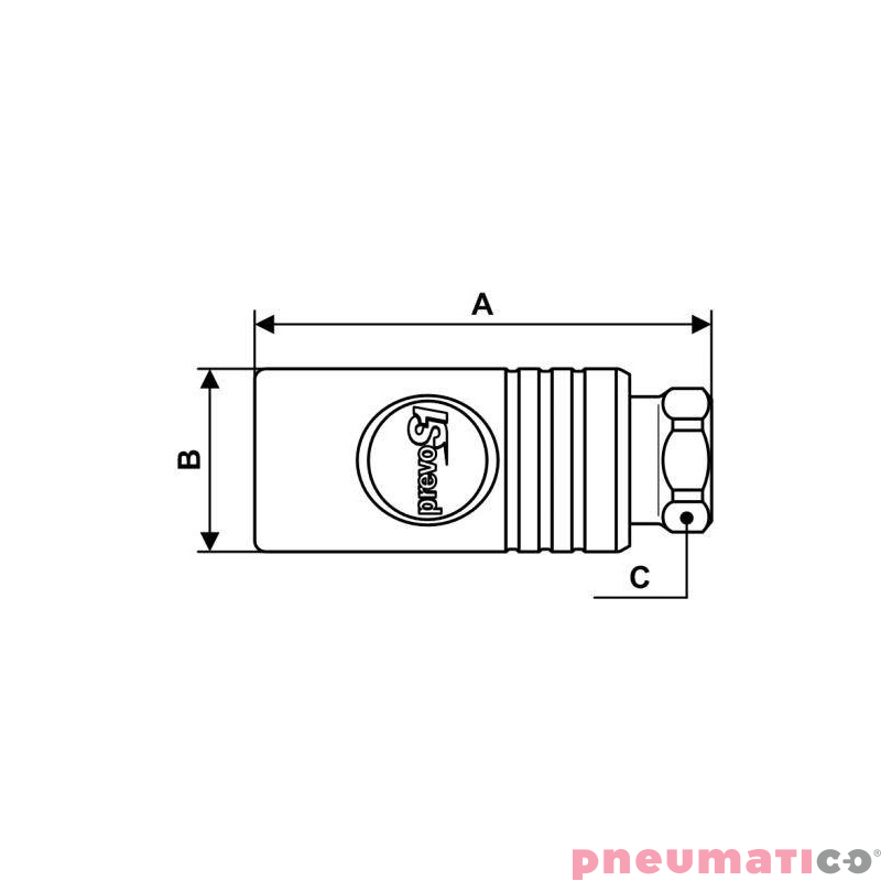 Łącznik żeński z gwintem wewnętrznym ze stali nierdzewnej PREVOST 1/2"