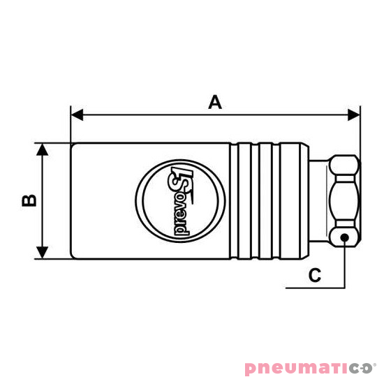 Łącznik żeński z gwintem wewnętrznym ze stali nierdzewnej PREVOST 3/4"