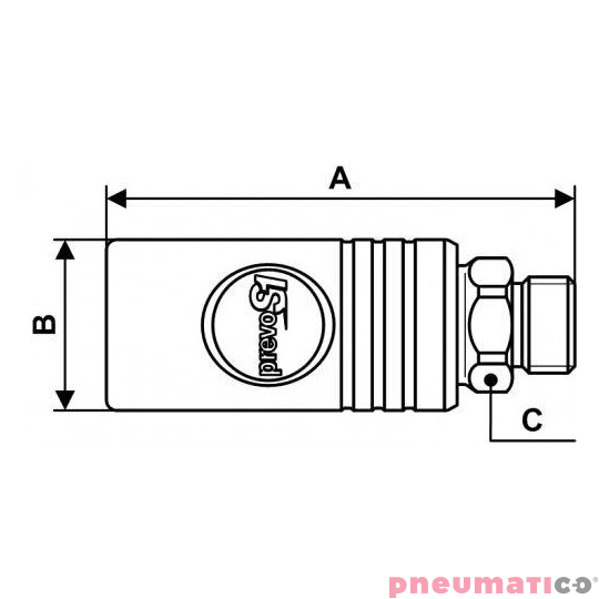 Szybkozłącze bezpieczne ze stali nierdzewnej z gw.zew 3/8" PREVOST ESI 111152
