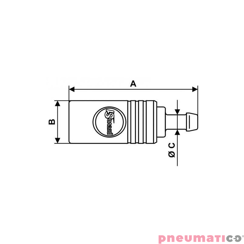 Szybkozłącze bezpieczne ze stali nierdzewnej na wąż 9mm PREVOST ESI 111809