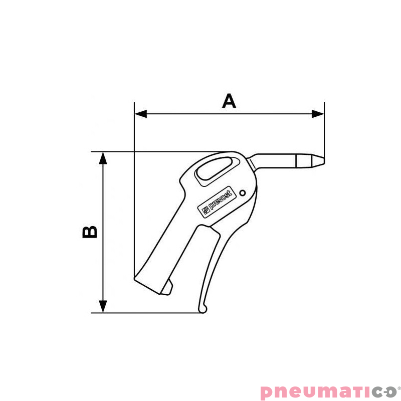 Pistolet do przedmuchu z kompozytową dyszą Prevost 27102PREBP3 5,9 cm Pistolet do przedmuchu z kompozytową dyszą Prevost 27102PREBP3 5,9 cm