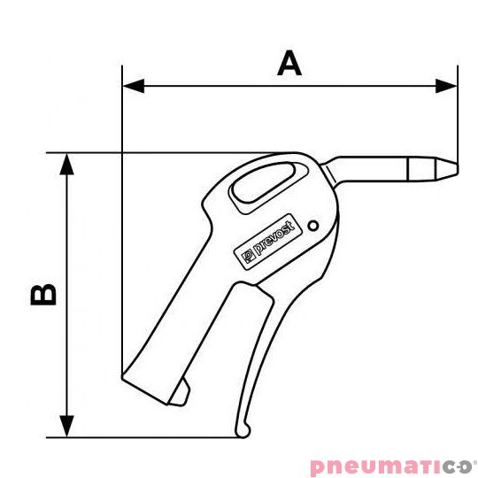 Pistolet do przedmuchu z kompozytową dyszą Prevost 27102PREBP3 5,9 cm Pistolet do przedmuchu z kompozytową dyszą Prevost 27102PREBP3 5,9 cm