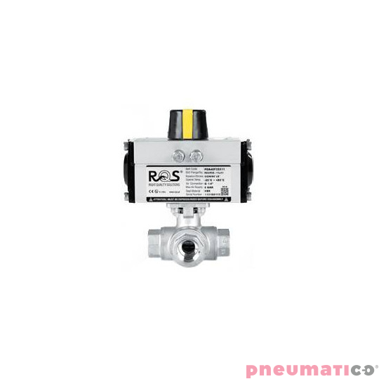 Zawór kulowy trójdrogowy z kołnierzem ISO 5211 KULA "L" TYP BV511 z napędem jednostronnego działania - PSR PSBV511 FG10 S6P RQS Zawór kulowy trójdrogowy z kołnierzem ISO 5211 KULA "L" TYP BV511 z napędem jednostronnego działania - PSR PSBV511 FG10 S6P RQS