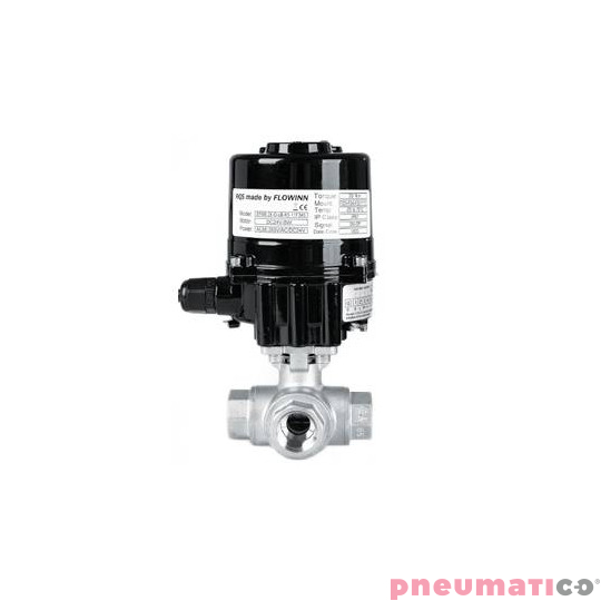 Zawór kulowy - trójdrogowy z kołnierzem ISO 5211 KULA "T" TYP BV521 z napędem elektrycznym 230VAC (E10) E10BV521 FG08 S6P RQS Zawór kulowy - trójdrogowy z kołnierzem ISO 5211 KULA "T" TYP BV521 z napędem elektrycznym 230VAC (E10) E10BV521 FG08 S6P RQS