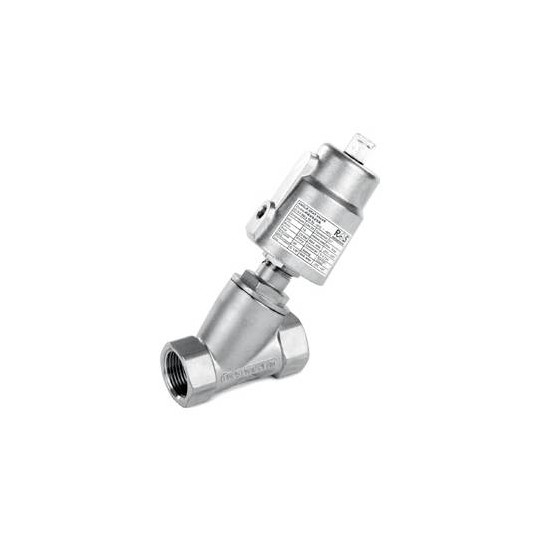 Zaw&oacute;r kątowy sterowany pneumatycznie TYP PAV wersja A - napływ nad grzybek NC do wspawania PAV032AD2 RQS