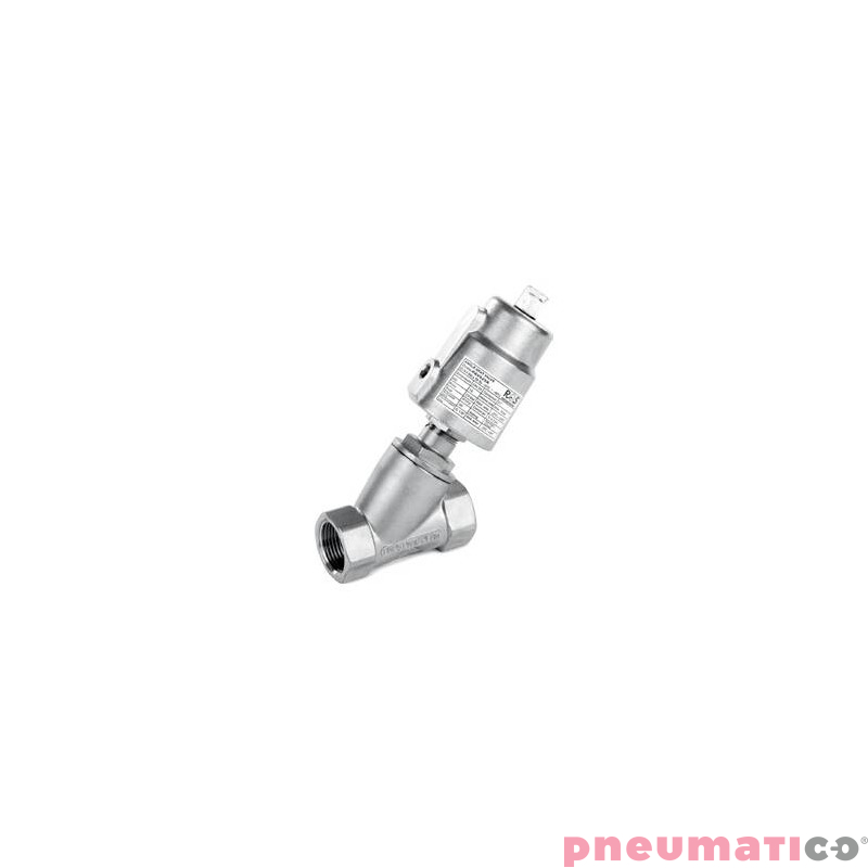 Zaw&oacute;r kątowy sterowany pneumatycznie TYP PAV wersja B - napływ pod grzybek NC do wspawania PAV032BD2 RQS