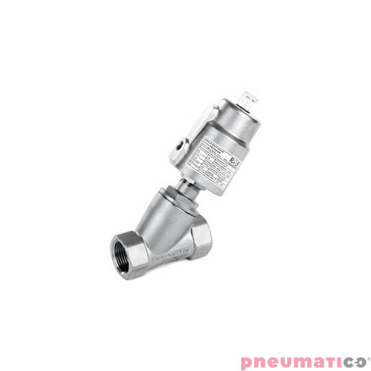 Zaw&oacute;r kątowy sterowany pneumatycznie TYP PAV wersja B - napływ pod grzybek NC do wspawania PAV032BD2 RQS