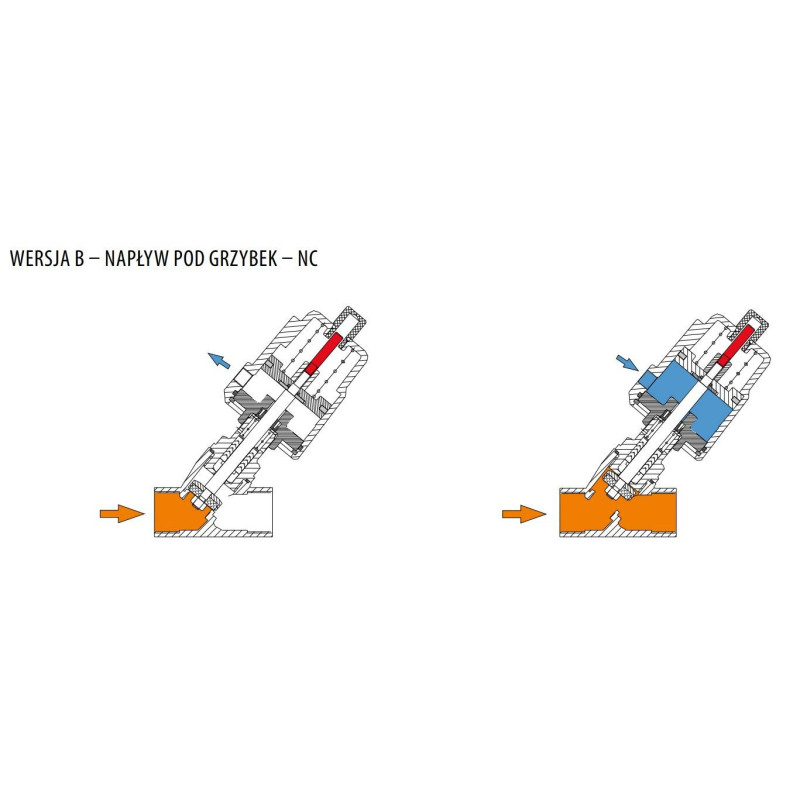 Zawór kątowy sterowany pneumatycznie TYP PAV wersja B - napływ pod grzybek NC do wspawania PAV040BD2 RQS Zawór kątowy sterowany pneumatycznie TYP PAV wersja B - napływ pod grzybek NC do wspawania PAV040BD2 RQS
