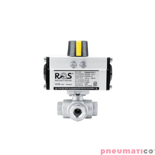 Zaw&oacute;r kulowy - tr&oacute;jdrogowy z kołnierzem ISO 5211 130 BAR KULA "L" TYP BV531 PDA PDBV531 FG02 S6R