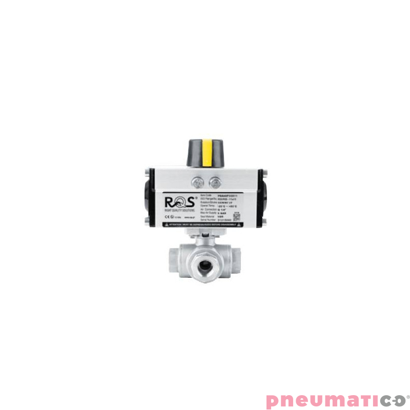 Zaw&oacute;r kulowy - tr&oacute;jdrogowy z kołnierzem ISO 5211 130 BAR KULA "L" TYP BV531 PDA PDBV531 FG03 S6R