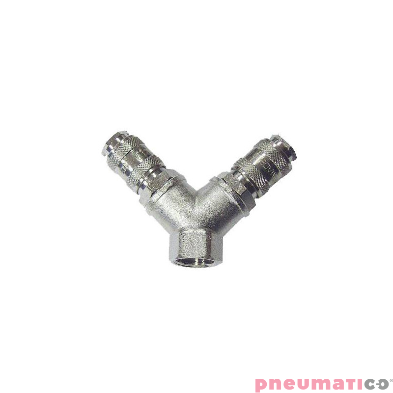 Dw&oacute;jnik z szybkozłączami gw. wew. 0134.4 1/4" GAV