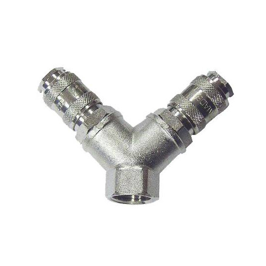 Dwójnik z szybkozłączami gw. wew. 0134.6 1/2" GAV Dwójnik z szybkozłączami gw. wew. 0134.6 1/2" GAV