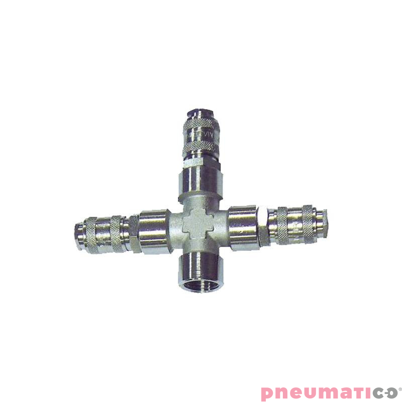 Tr&oacute;jnik z szybkozłączami gw. wew. 