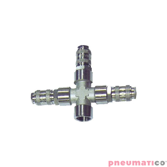 Tr&oacute;jnik z szybkozłączami gw. wew. 