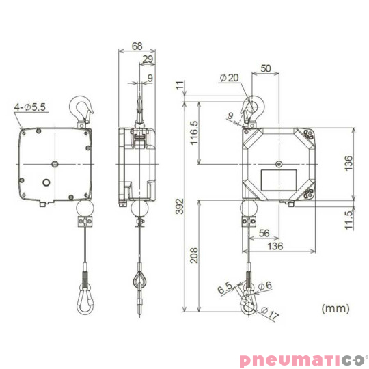Retraktor ENDO ERM6 4-6kg 3500mm