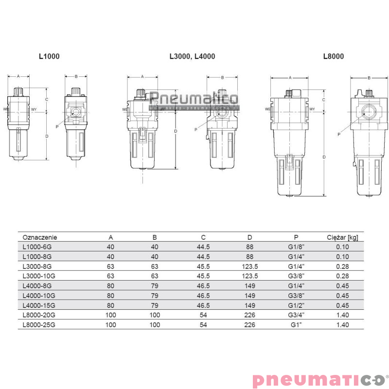 Naolejacz CLD L1000-8G 1/4 