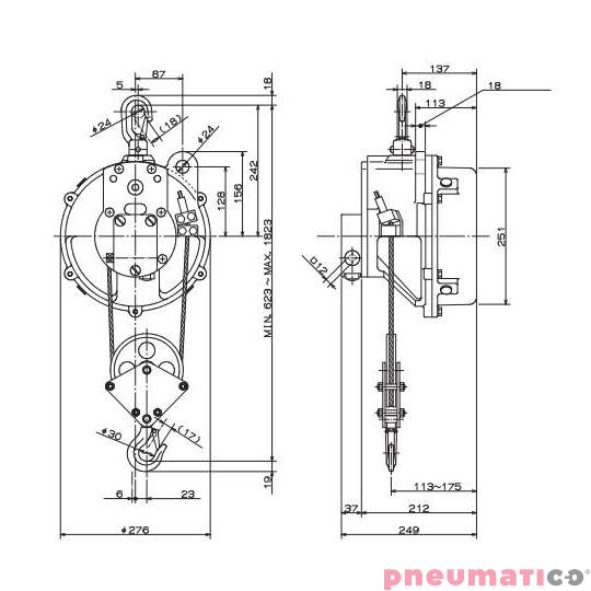 Balanser linkowy ENDO ETP-14 120-140kg 1200mm