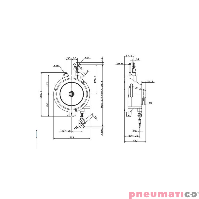 Balanser linkowy ENDO ELF03 1,5-3kg 2500mm Balanser linkowy ENDO ELF03 1,5-3kg 2500mm