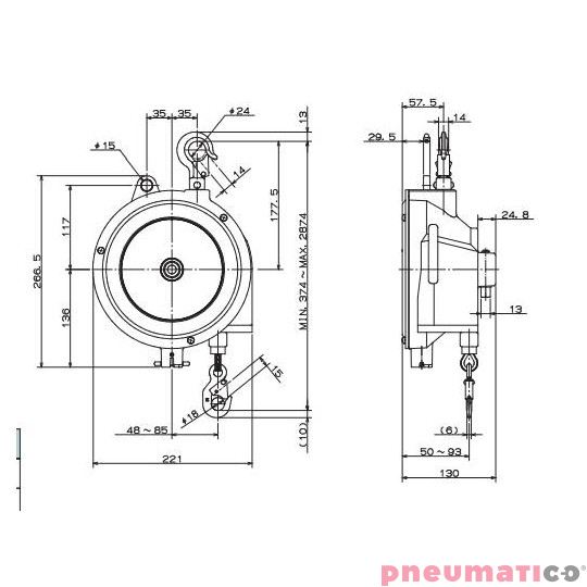 Balanser linkowy ENDO ELF03 1,5-3kg 2500mm Balanser linkowy ENDO ELF03 1,5-3kg 2500mm