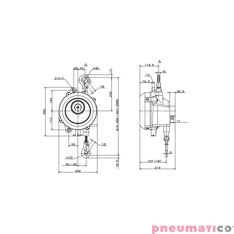 Balanser linkowy ENDO ELF30 22-30kg 2500mm