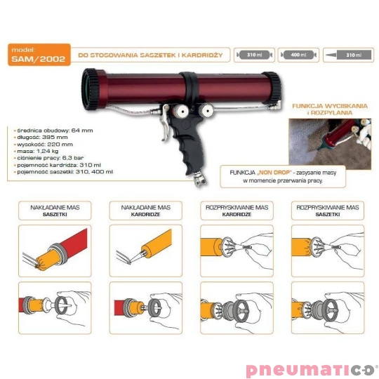 Wyciskacz do mas w saszetkach i kartuszach 2 w 1 ANI SAM/2002