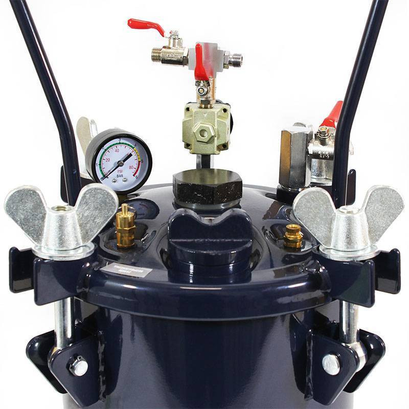 Zestaw - zbiornik ciśnieniowy do natrysku / malowania 10L ZB10-1E bez mieszadła / węże / pistolet EXPERT HP dysza 1,4 mm