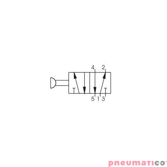 Przycisk typu grzybek - sprężyna 5/2 PNEUMAX
