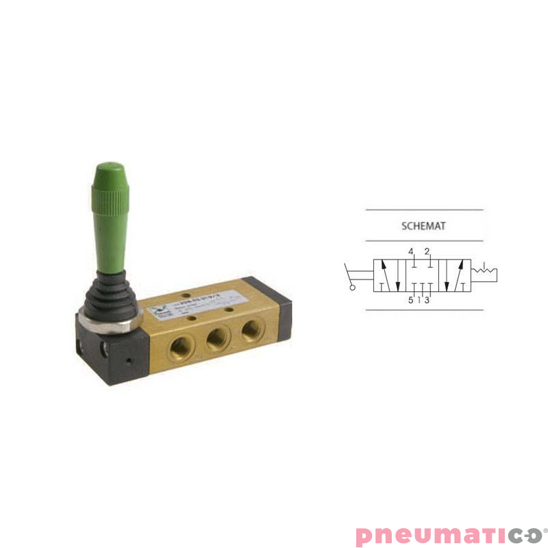 Zawór ręczny z dźwignią boczną trójpozycyjną - 3 pozycje stabilne 5/3 PNEUMAX 1/8 Zielony 228.53.31.9/3 Zawór ręczny z dźwignią boczną trójpozycyjną - 3 pozycje stabilne 5/3 PNEUMAX 1/8 Zielony 228.53.31.9/3