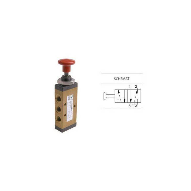 Zaw&oacute;r z przyciskiem dwupozycyjnym typu grzybek 5/2 PNEUMAX