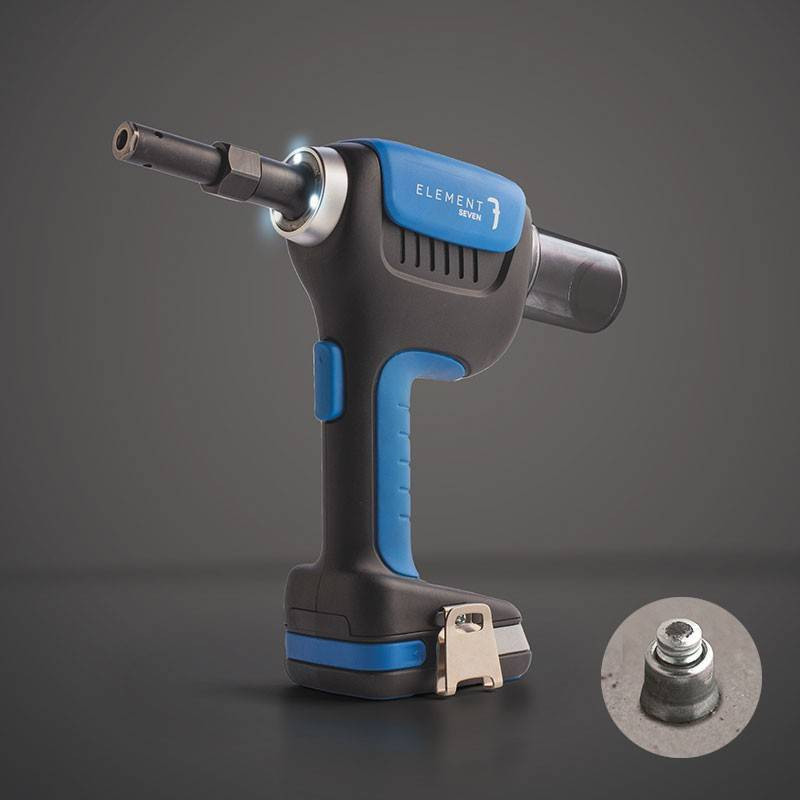 Nitownica akumulatorowa do nit&oacute;w strukturalnych Hyperbolt/Superbolt &oslash;4,8-6,4 Scell-it E-7 Element 7 (2 baterie) KIT3