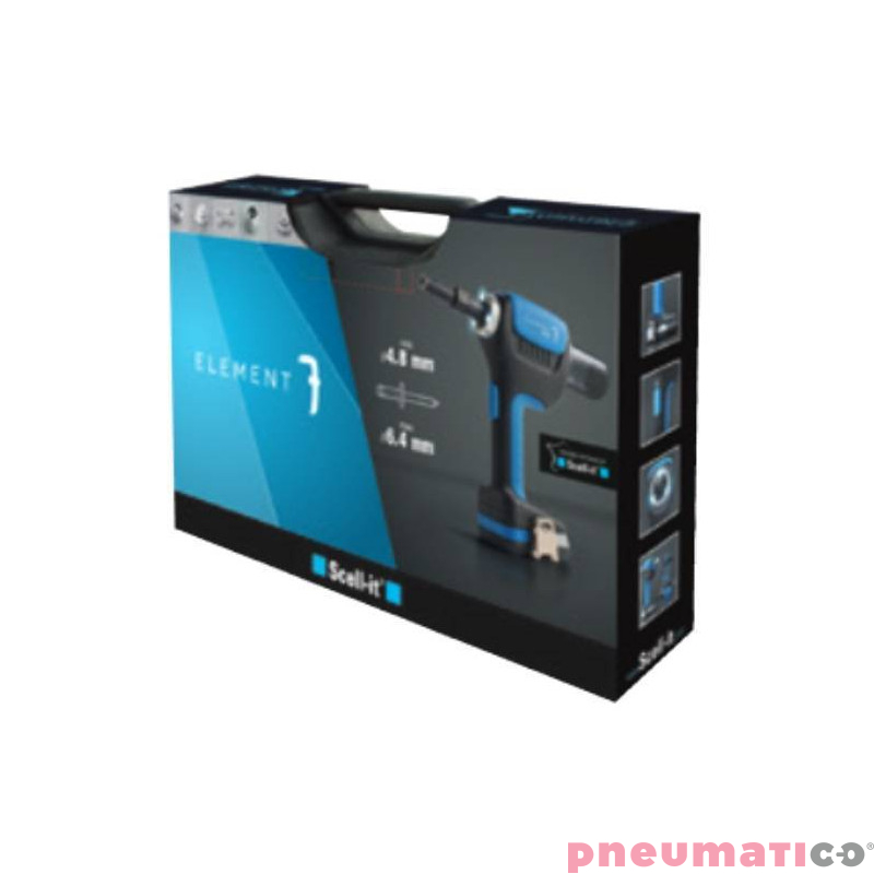 Nitownica akumulatorowa do nit&oacute;w strukturalnych Hyperbolt/Superbolt &oslash;4,8-6,4 Scell-it E-7 Element 7 (2 baterie) KIT5