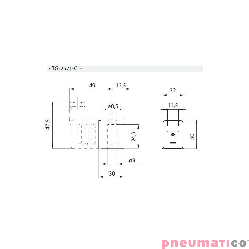 Cewka do elektrozaworu z wtyczką LED 110VAC TEKMA TG-2521-CL-AC_110V Cewka do elektrozaworu z wtyczką LED 110VAC TEKMA TG-2521-CL-AC_110V