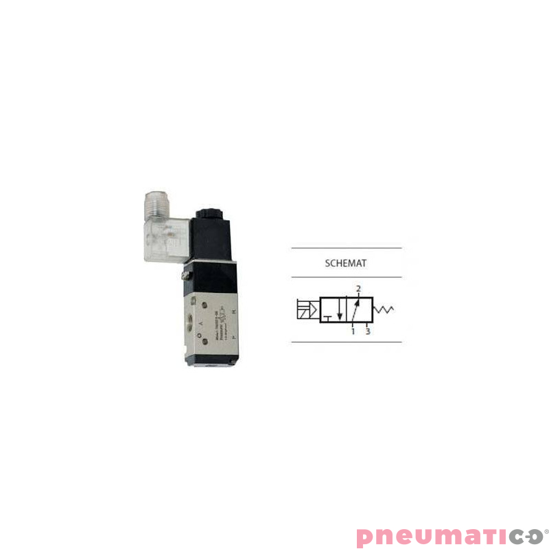 Zawór elektropneumatyczny 3/2 sterowany jednostronnie TEKMA TG-2321-08NO-DC24 NO 1/4" 24VDC Zawór elektropneumatyczny 3/2 sterowany jednostronnie TEKMA TG-2321-08NO-DC24 NO 1/4" 24VDC