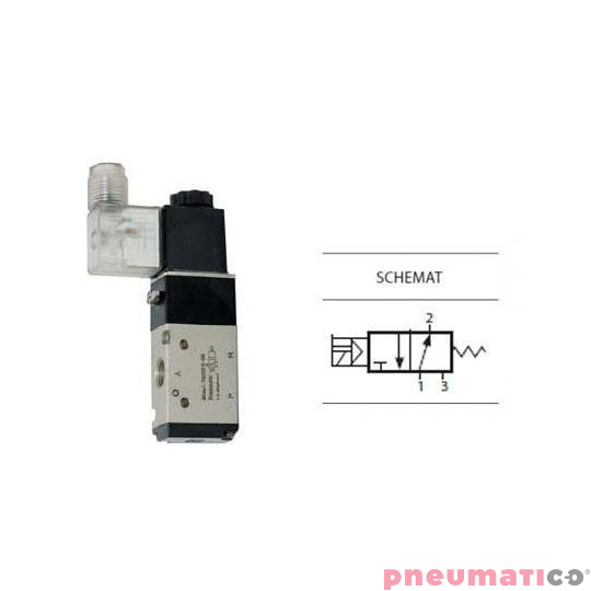 Zawór elektropneumatyczny 3/2 sterowany jednostronnie TEKMA TG-2321-08NO-DC24 NO 1/4" 24VDC Zawór elektropneumatyczny 3/2 sterowany jednostronnie TEKMA TG-2321-08NO-DC24 NO 1/4" 24VDC