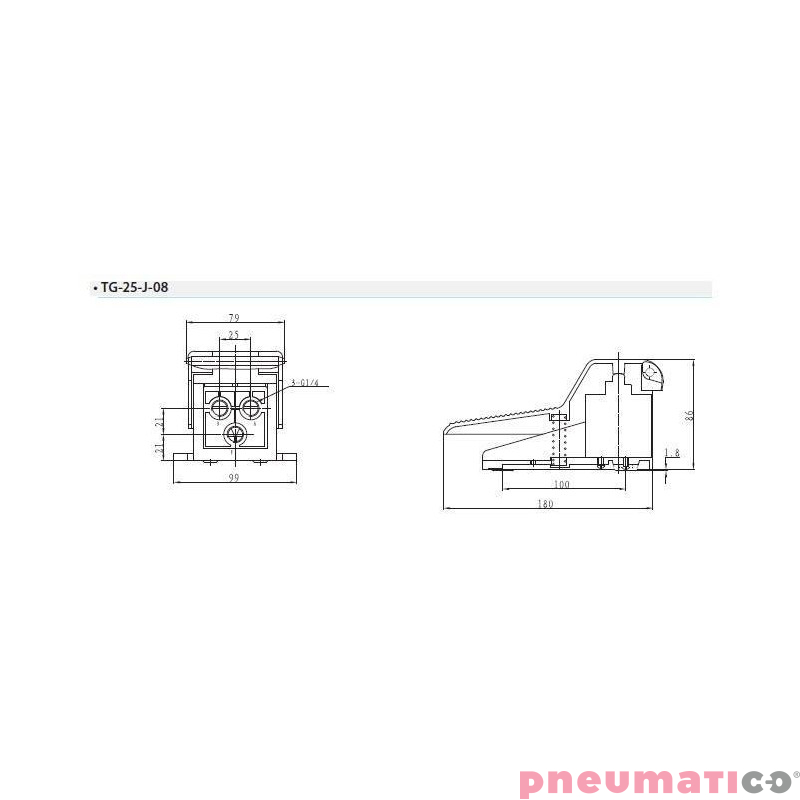 Zaw&oacute;r nożny niezabudowany TEKMA 5/2 G3/8" TG-25-J-10