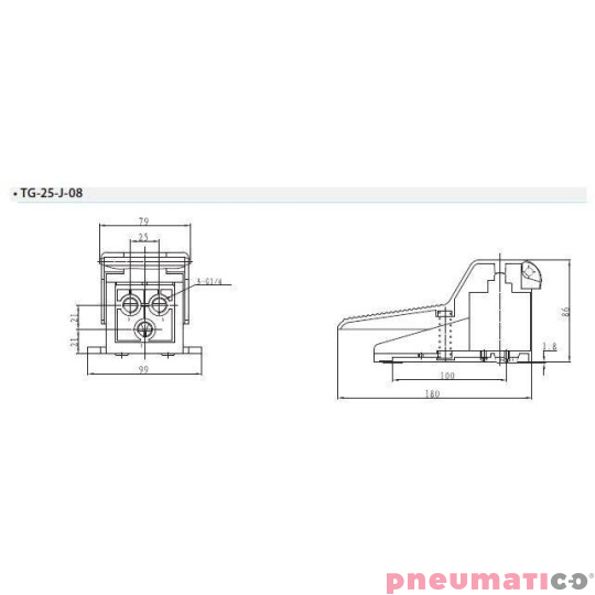 Zaw&oacute;r nożny niezabudowany TEKMA 5/2 G3/8" TG-25-J-10
