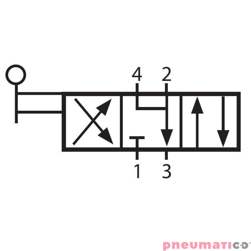 Zawór ręczny z dźwignią TEKMA 4/3 G1/2" centralnie odpowietrzony TG-34-S-15E Zawór ręczny z dźwignią TEKMA 4/3 G1/2" centralnie odpowietrzony TG-34-S-15E