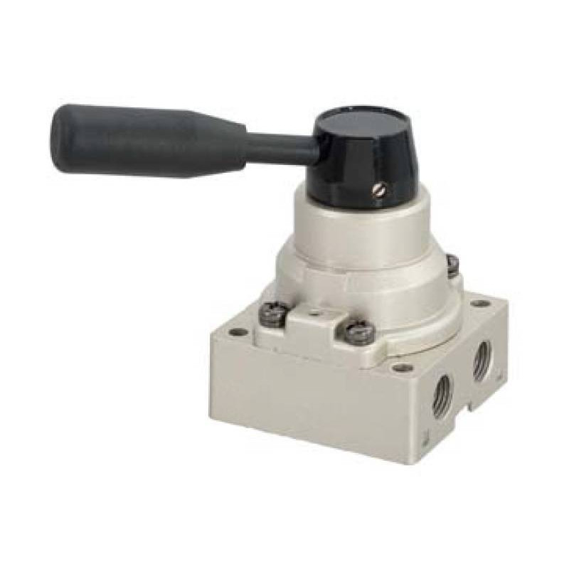 Zaw&oacute;r ręczny z dźwignią TEKMA 4/3 G3/8" centralnie odpowietrzony TG-34-S-10E