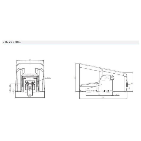 Zawór nożny w obudowie 5/2 G3/8" TEKMA TG-25-J-10G Zawór nożny w obudowie 5/2 G3/8" TEKMA TG-25-J-10G