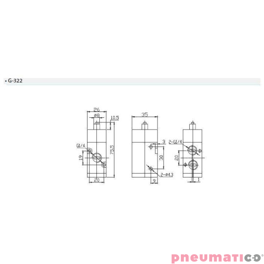 Zaw&oacute;r mechaniczny popychacz TEKMA G-322 3/2 G1/4" NC