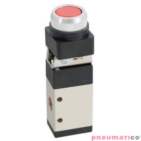 Zawór ręczny z przyciskiem TEKMA 3/2 NC G-322-PP G1/4" Zawór ręczny z przyciskiem TEKMA 3/2 NC G-322-PP G1/4"