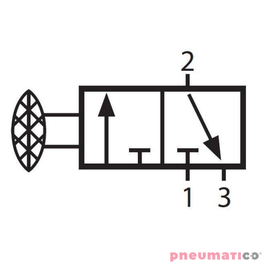 Zaw&oacute;r ręczny z przyciskiem typu grzybek TEKMA 3/2 NC G-322-EB G1/4"